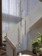 Scandinavian Design luxury Geometry LED Staircase Long Chandelier Sunniva SPINGAR.COM