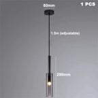 Modern Smokey Long Glass Ambiance LED Pendant lamp Nea SPINGAR.COM