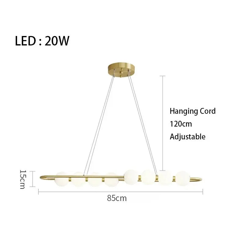 Postmodern Chain-shaped Scandinavian Kitchen Island/ bar LED Lamp Hermann SPINGAR.COM