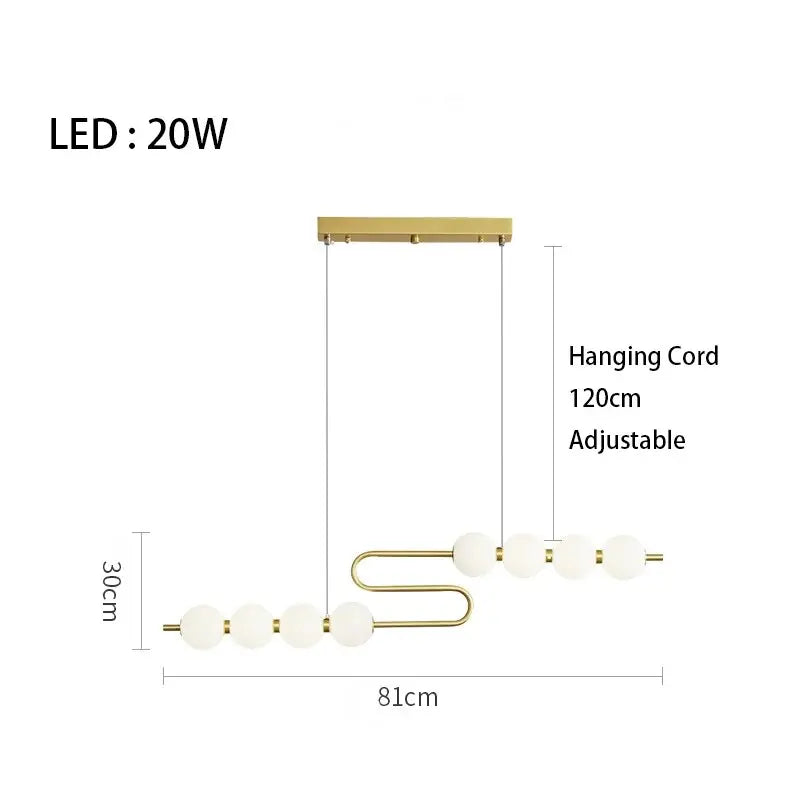 Postmodern Chain-shaped Scandinavian Kitchen Island/ bar LED Lamp Hermann SPINGAR.COM