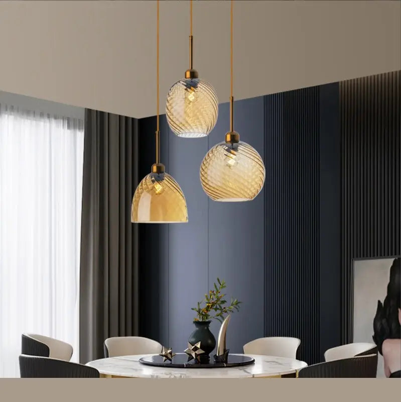 Modern Deco Glass LED  Pendant Lamp Dahlia SPINGAR.COM