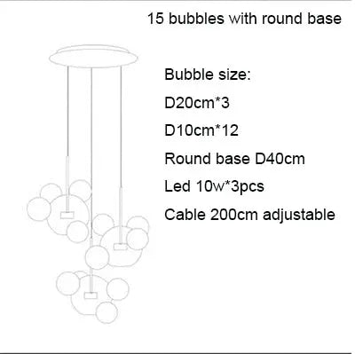 Unique Design Glass Bubble LED Pendant Lamp Edzard SPINGAR.COM