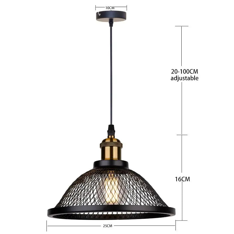 Vintage Retro Iron Net Cage LED Pendant Lamp Lilja SPINGAR.COM