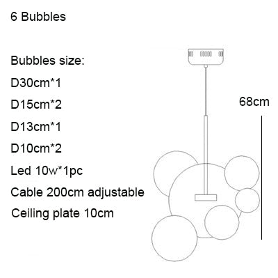 Unique Design Glass Bubble LED Pendant Lamp Edzard