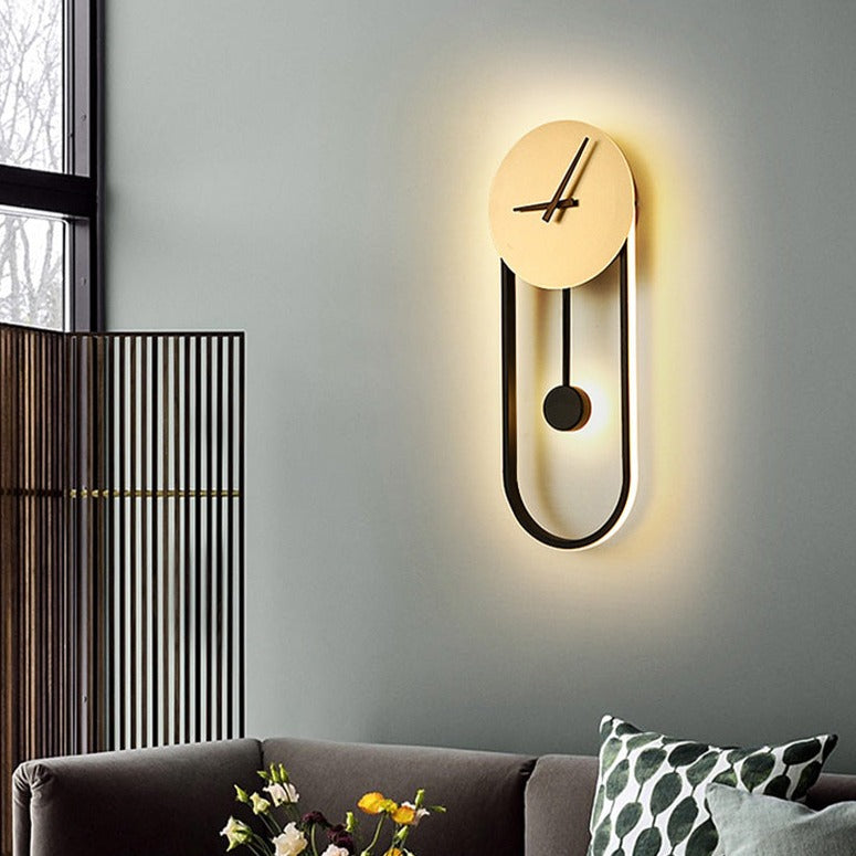 LED Clock Wall Lamp Valda (real clock)