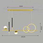 Nordic Rectangular Dining Table LED Island Pendant lamp Danby SPINGAR.COM