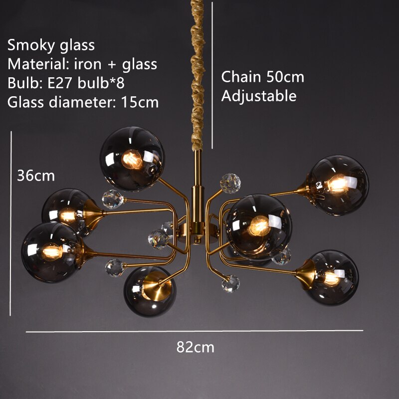 Luxus-Glaskugel-LED-Pendelleuchte Frederik