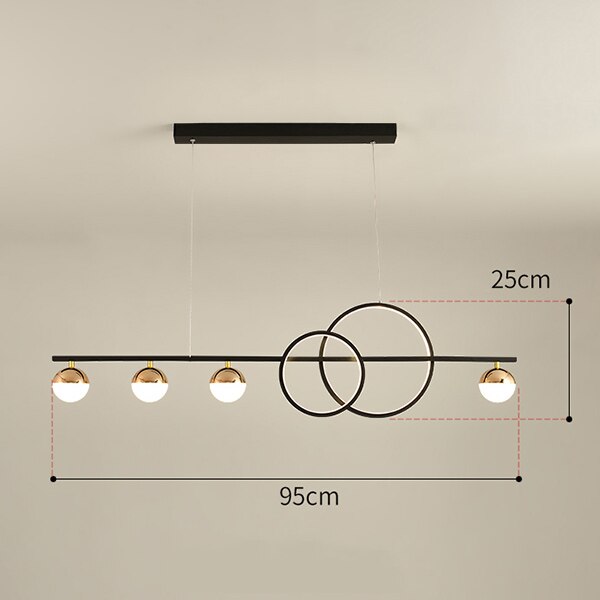 Nordic Rectangular Dining Table LED Island Pendant lamp Danby