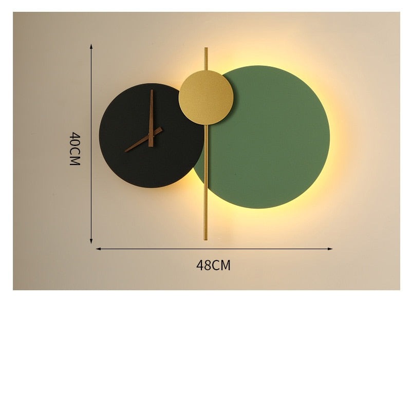 Uhr LED-Wandleuchte Valda (echte Uhr)