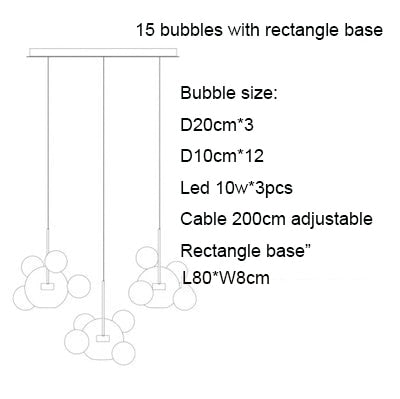 Unique Design Glass Bubble LED Pendant Lamp Edzard