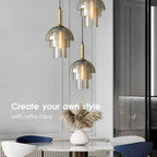 Industrial Style Champagne Glass LED Pendant Lamp Zafira SPINGAR.COM