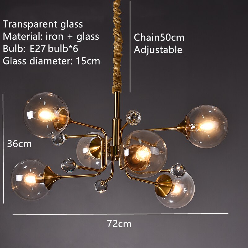 Luxus-Glaskugel-LED-Pendelleuchte Frederik