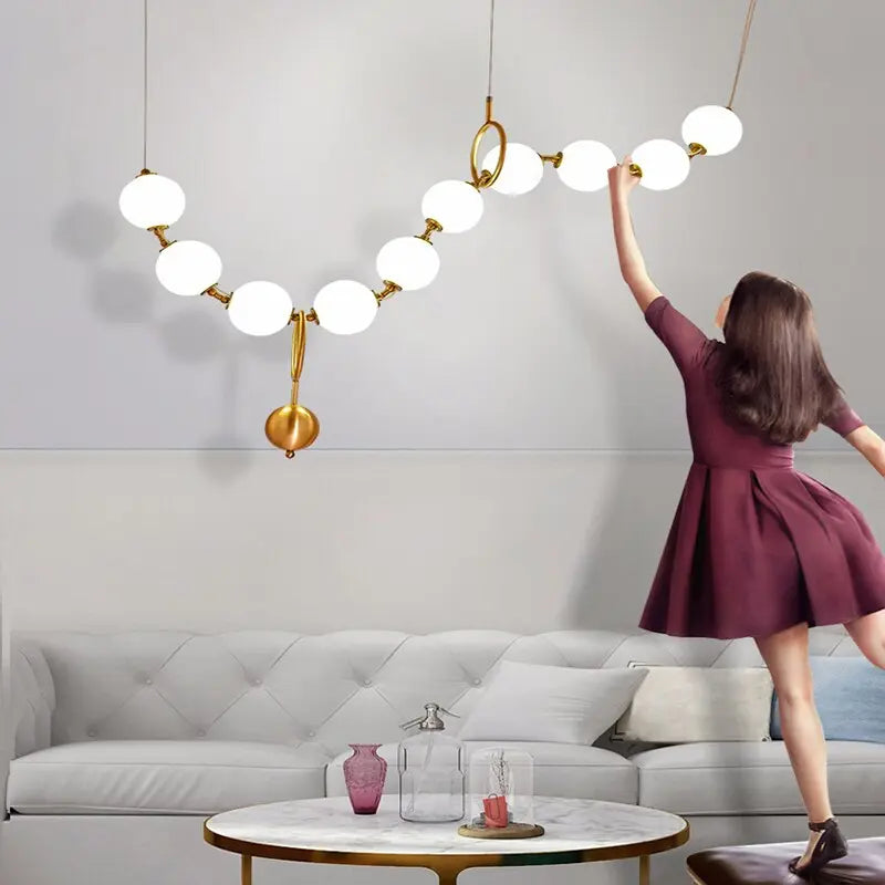 Postmodern Chain-shaped Scandinavian Kitchen Island/ bar LED Lamp Hermann SPINGAR.COM