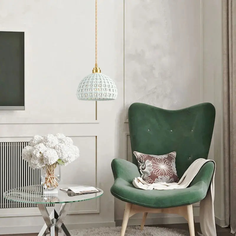 Modern LED pendant lamp in ceramic style Agda SPINGAR.COM