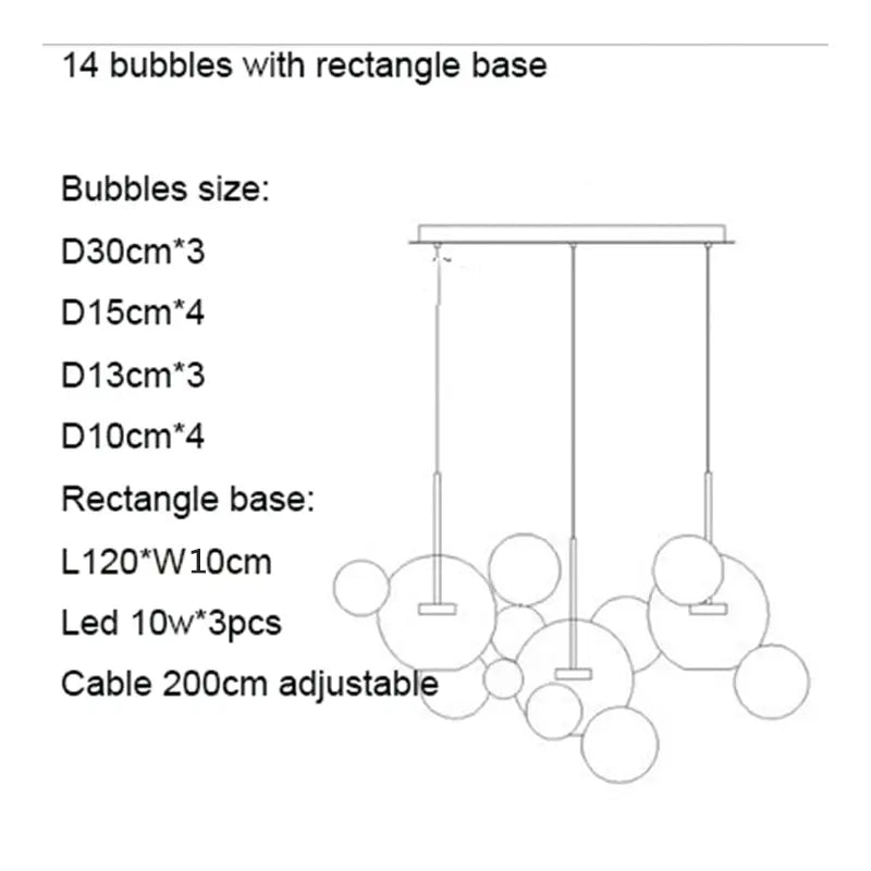 Unique Design Glass Bubble LED Pendant Lamp Edzard SPINGAR.COM