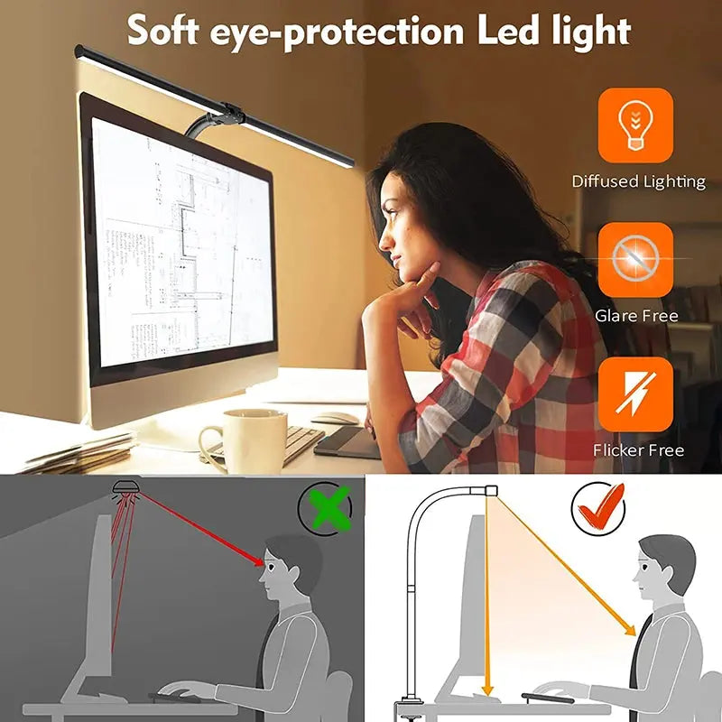 Flexible Double Head Dimmable LED Desk Lamp Lida SPINGAR.COM