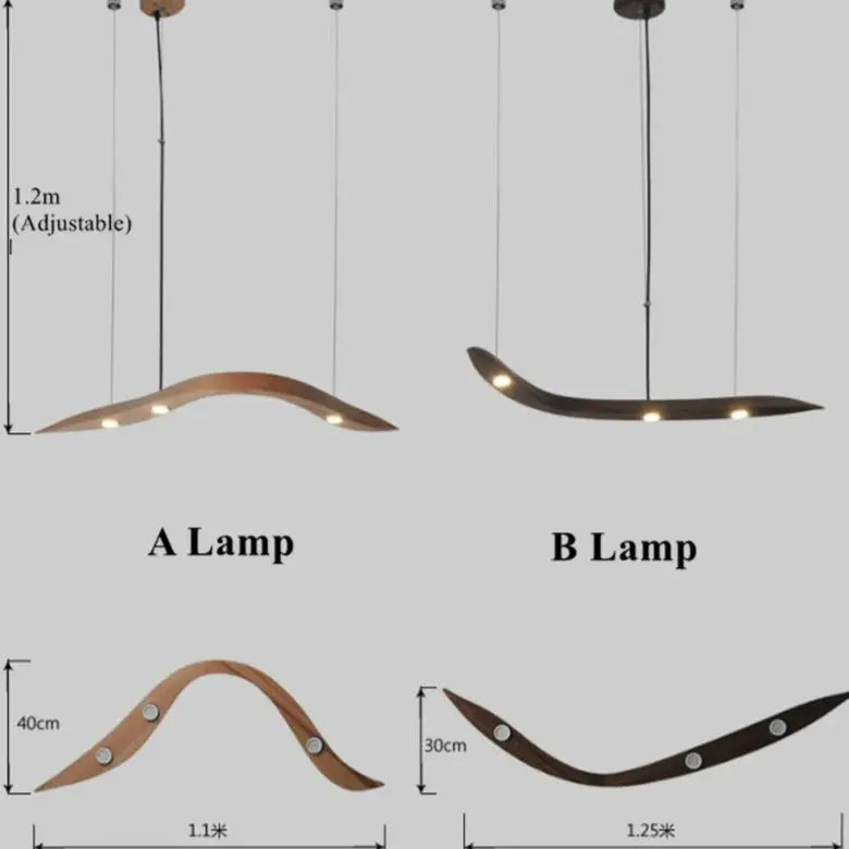 Solid Wood LED Island Pendant Lamp Paiman SPINGAR.COM