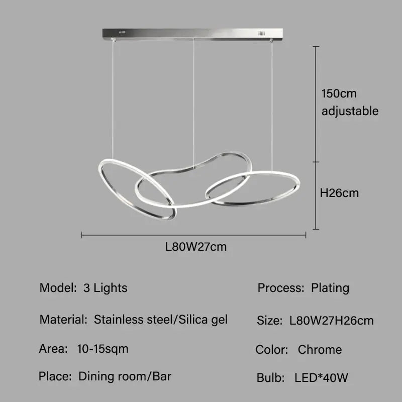 Modern Creative Circle LED Island Pendant Lamp Ashby SPINGAR.COM