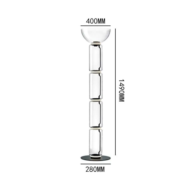 Postmodern Minimalist Transparent Glass Bamboo Design LED Floor Lamp Alma SPINGAR.COM