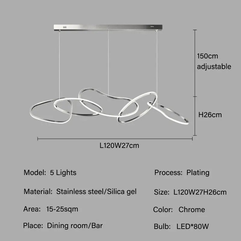 Modern Creative Circle LED Island Pendant Lamp Ashby SPINGAR.COM