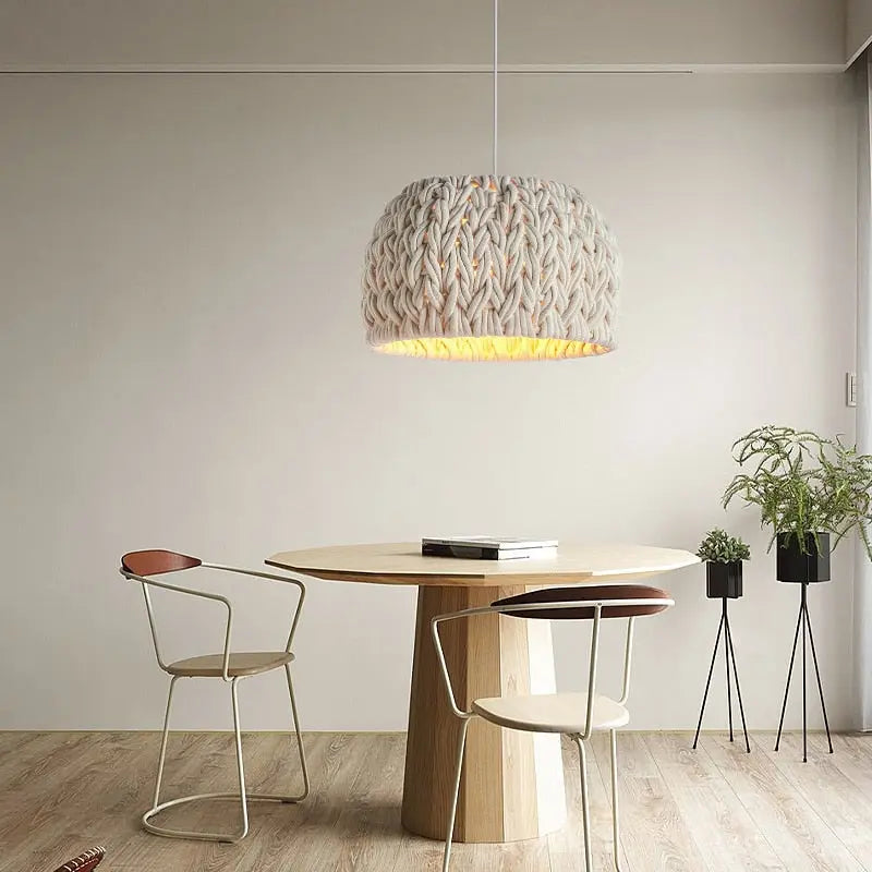 Unique Hand Knitted Rope Wabi Sabi LED Pendant Lamp Takara SPINGAR.COM