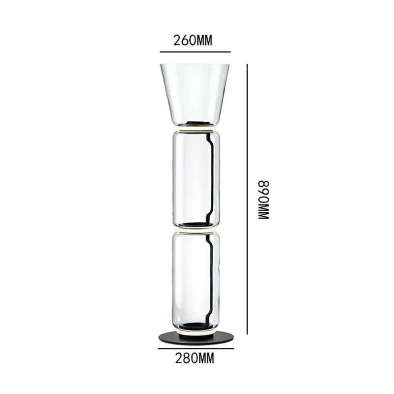 Postmodern Minimalist Transparent Glass Bamboo Design LED Floor Lamp Alma SPINGAR.COM