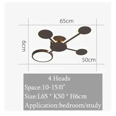 Modern Creative Design Coffee Color LED Ceiling Lamp Rorik SPINGAR.COM