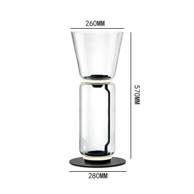 Postmodern Minimalist Transparent Glass Bamboo Design LED Floor Lamp Alma SPINGAR.COM