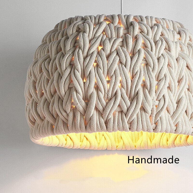 Unique Hand Knitted Rope Wabi Sabi LED Pendant Lamp Takara