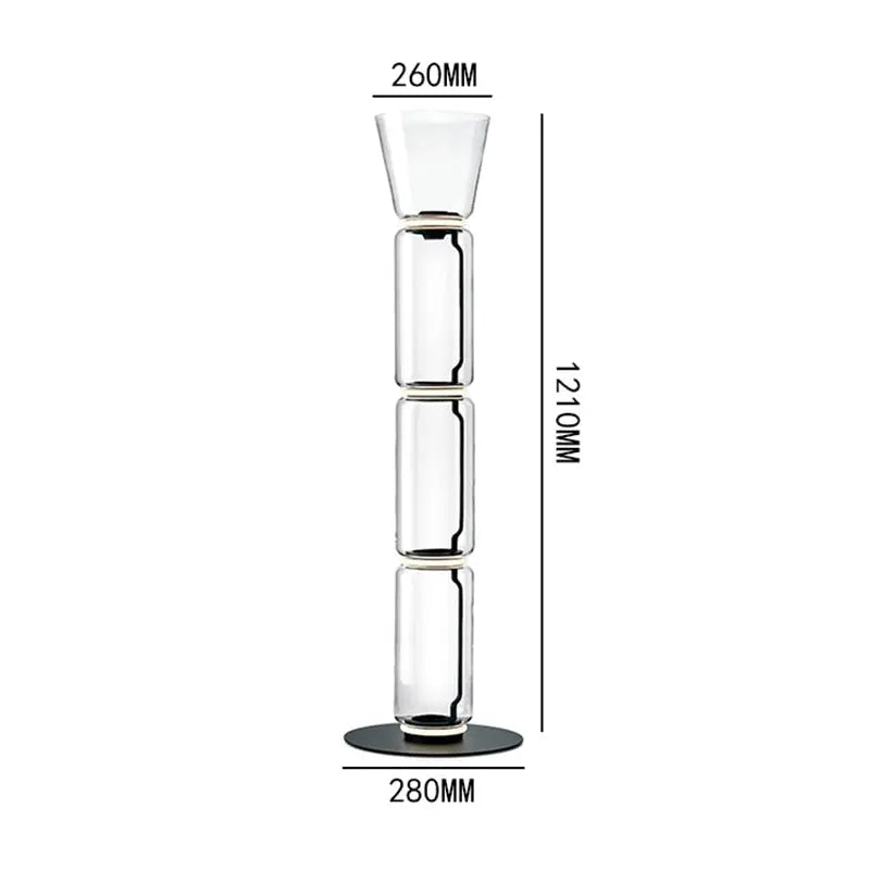 Postmodern Minimalist Transparent Glass Bamboo Design LED Floor Lamp Alma SPINGAR.COM