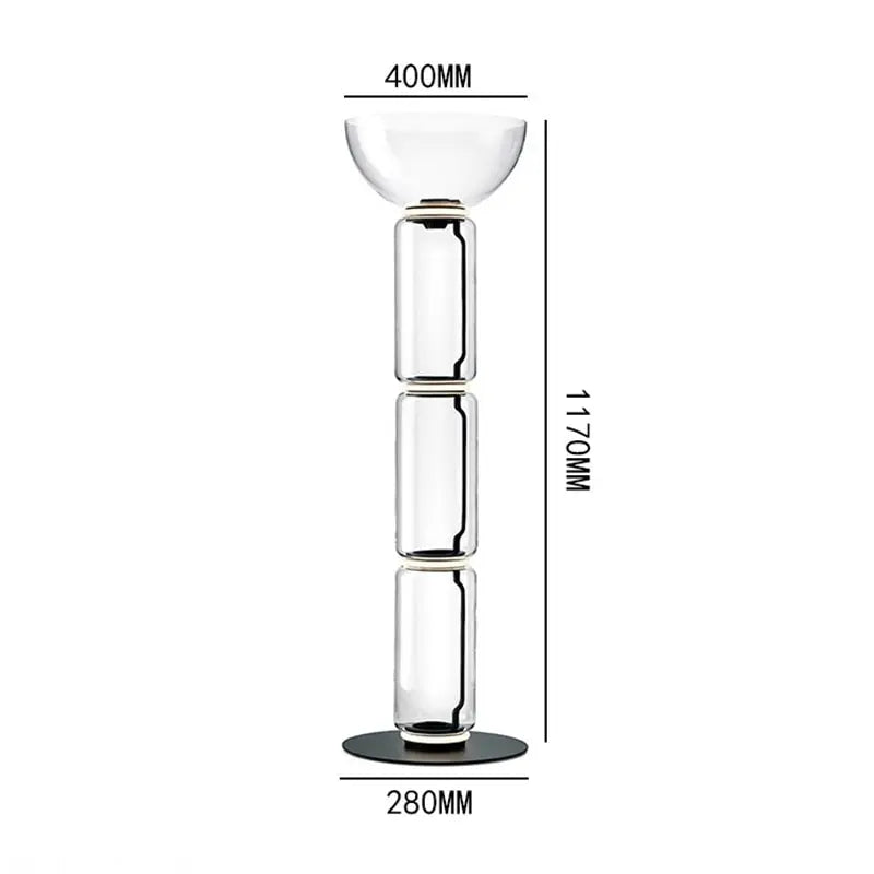 Postmodern Minimalist Transparent Glass Bamboo Design LED Floor Lamp Alma SPINGAR.COM