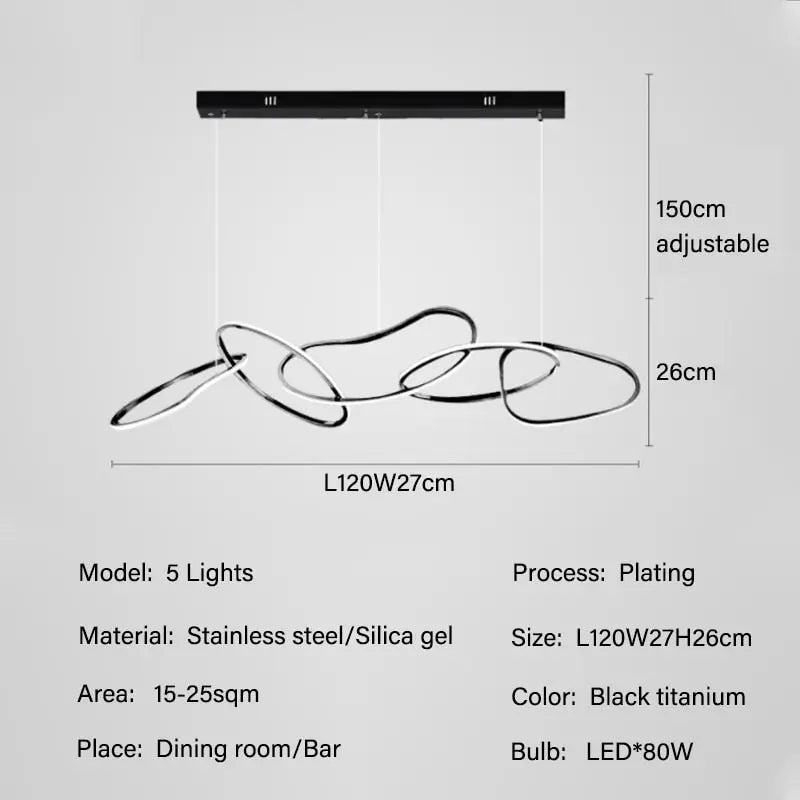 Modern Creative Circle LED Island Pendant Lamp Ashby SPINGAR.COM