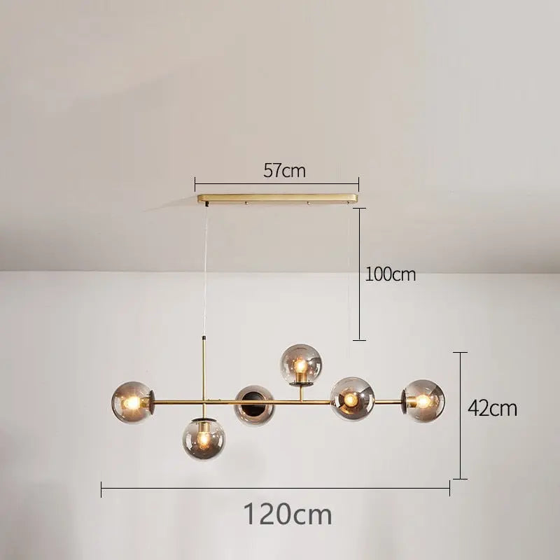 Modern Glass Ball LED  Island Pendant Lamp Natesa SPINGAR.COM
