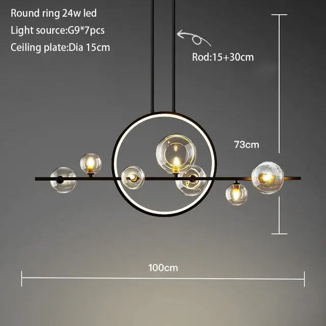 New Design Nordic Glass Bubble LED Island Pendant Lamp Sandro SPINGAR.COM