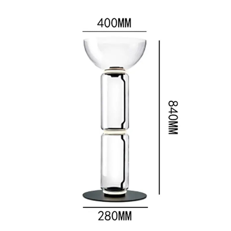 Postmodern Minimalist Transparent Glass Bamboo Design LED Floor Lamp Alma SPINGAR.COM