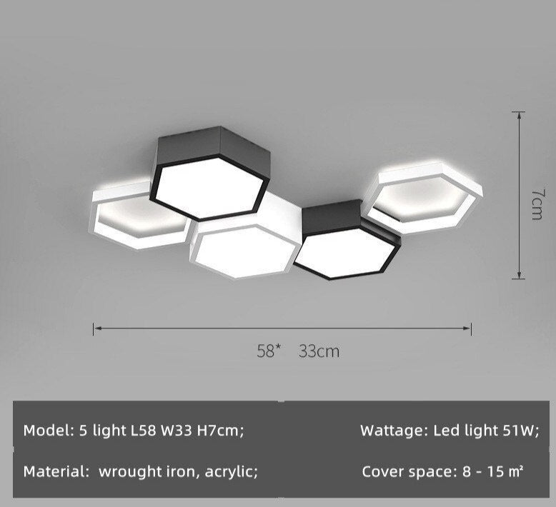 Einzigartige dimmbare LED-Deckenleuchte mit Wabenstruktur Vilhelm