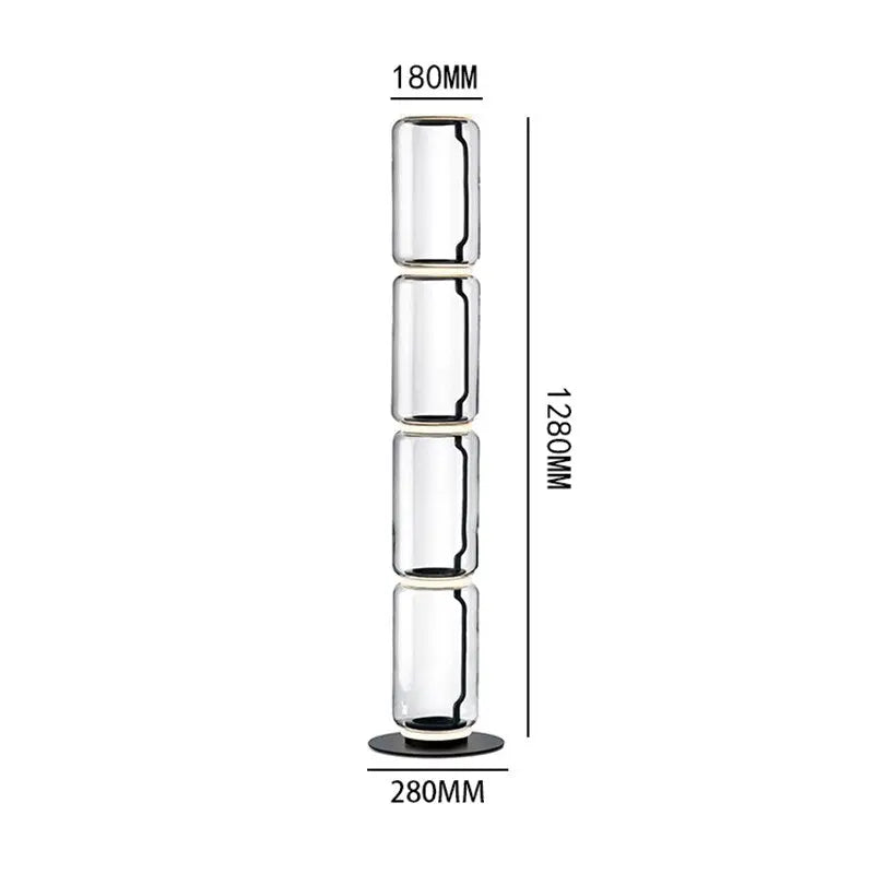 Postmodern Minimalist Transparent Glass Bamboo Design LED Floor Lamp Alma SPINGAR.COM