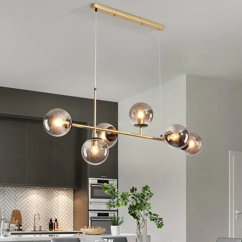 Modern Glass Ball LED  Island Pendant Lamp Natesa SPINGAR.COM