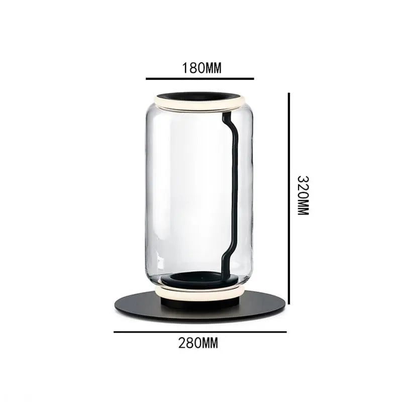 Postmodern Minimalist Transparent Glass Bamboo Design LED Floor Lamp Alma SPINGAR.COM
