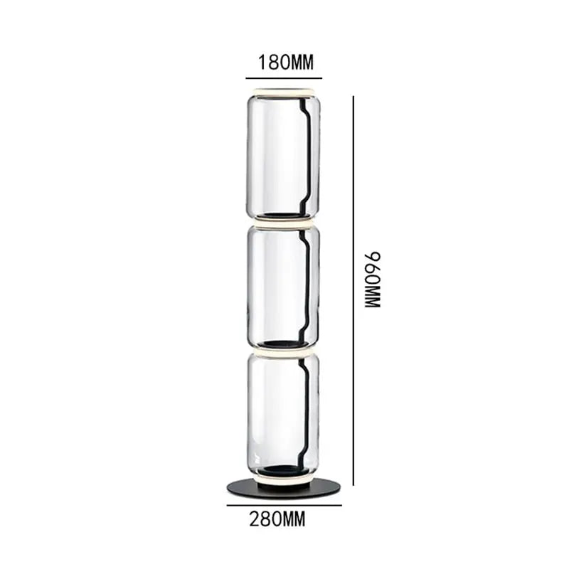 Postmodern Minimalist Transparent Glass Bamboo Design LED Floor Lamp Alma SPINGAR.COM
