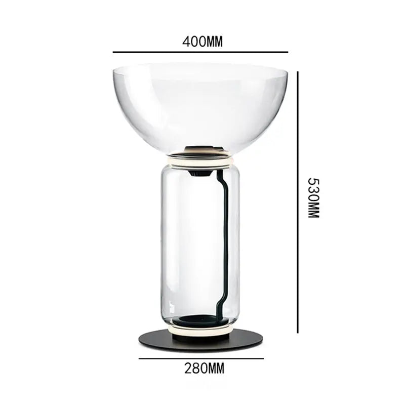 Postmodern Minimalist Transparent Glass Bamboo Design LED Floor Lamp Alma SPINGAR.COM