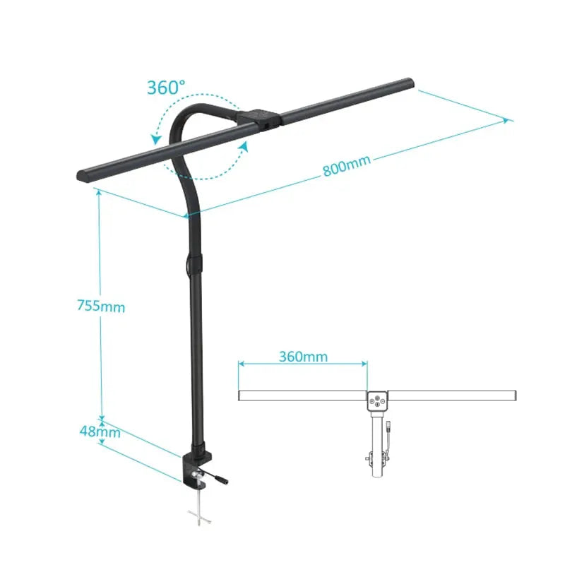 Flexible Double Head Dimmable LED Desk Lamp Lida SPINGAR.COM