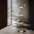 Postmodern Minimalist Transparent Glass Bamboo Design LED Floor Lamp Alma SPINGAR.COM