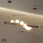 Modern Walnut Wood LED Island Pendant Lamp Ellinor SPINGAR.COM