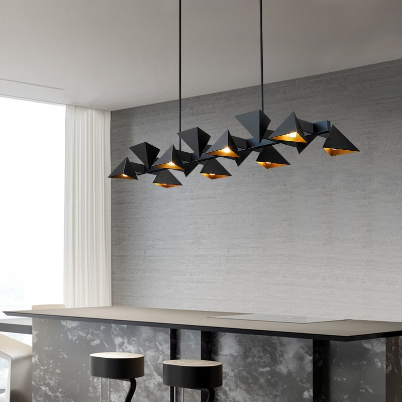 Modern Creative Design Geometric Metal Frame LED Kitchen Island/pendant lamp Thora