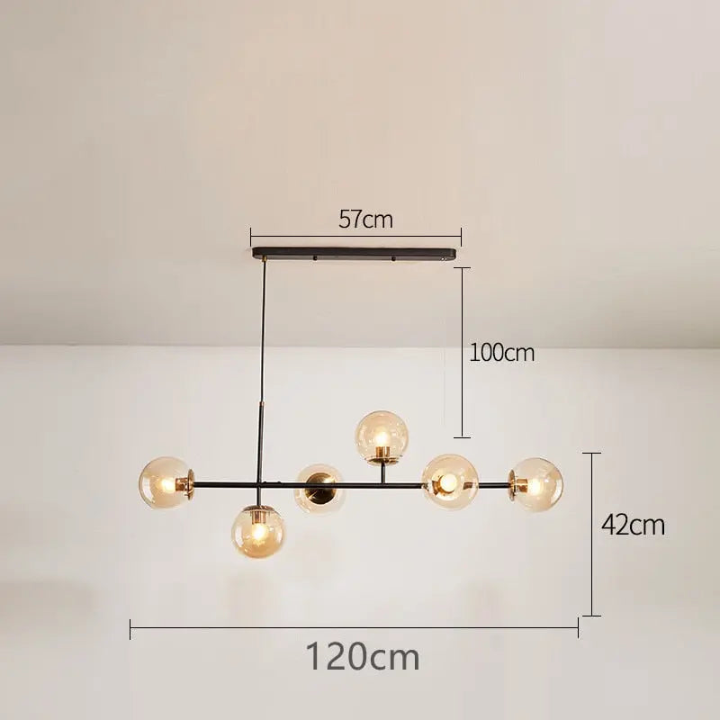 Modern Glass Ball LED  Island Pendant Lamp Natesa SPINGAR.COM