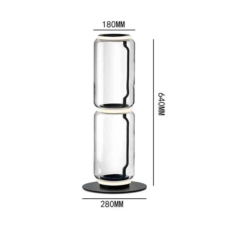 Postmodern Minimalist Transparent Glass Bamboo Design LED Floor Lamp Alma SPINGAR.COM
