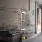 Postmodern Minimalist Transparent Glass Bamboo Design LED Floor Lamp Alma SPINGAR.COM