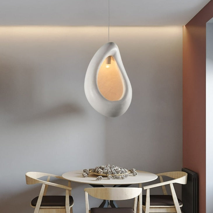 Handmade Nest Shaped Japanese Wabi Sabi LED Pendant Lamp Shika