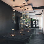 Postmodern Minimalist Transparent Glass Bamboo Design LED Floor Lamp Alma SPINGAR.COM